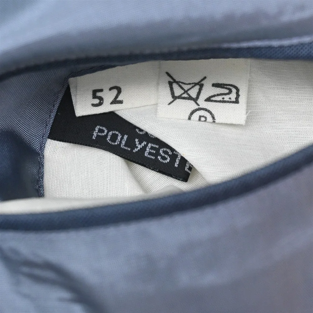 Vtg Y2K 2000s Boxy Double Breasted 42S 34x30 Blue Wool Mens Jacket Pants Suit